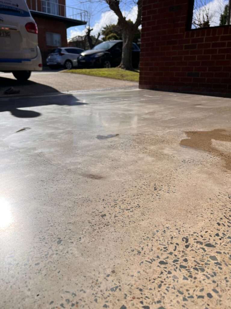 polished concrete driveway - Blue Pearl Concrete Resurfacing