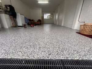 workshop - epoxy flake flooring