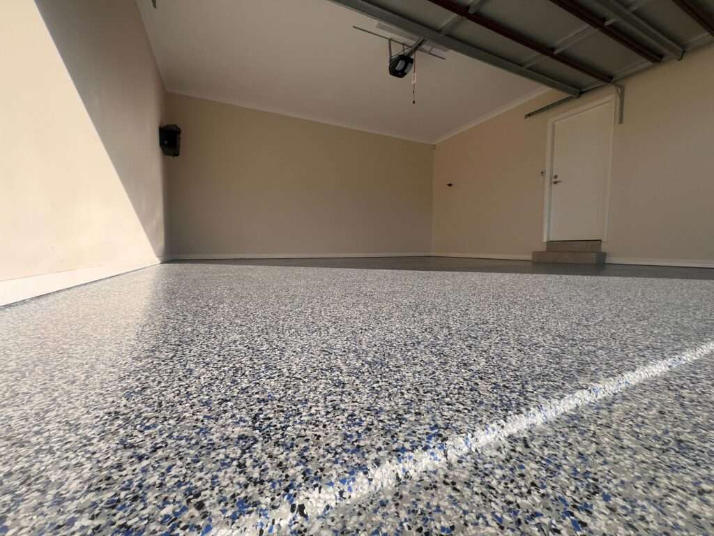 Blue Pearl Concrete Resurfacing - Epoxy flake coating system